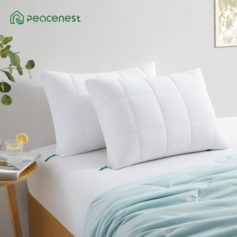Three‑in‑One Adjustable Cooling Pillow Set of 2 – PCM Cooling Polyester Bed Pillow with Zippered Removable Cover – Adjustable Loft Support for Side, Back & Stomach Sleepers