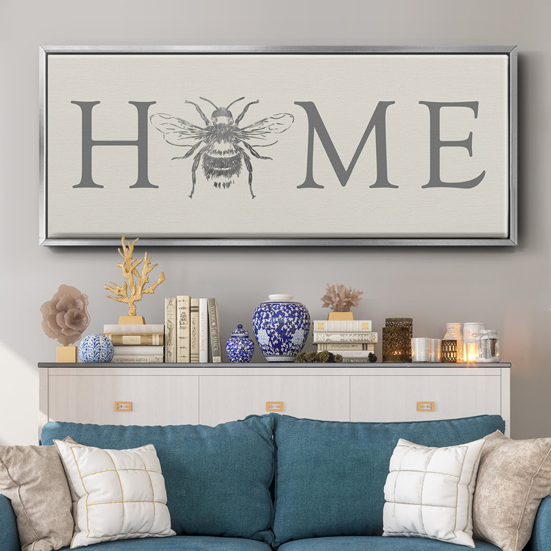 Bee Home - Toile encadrée, H 12 po x l 30 po