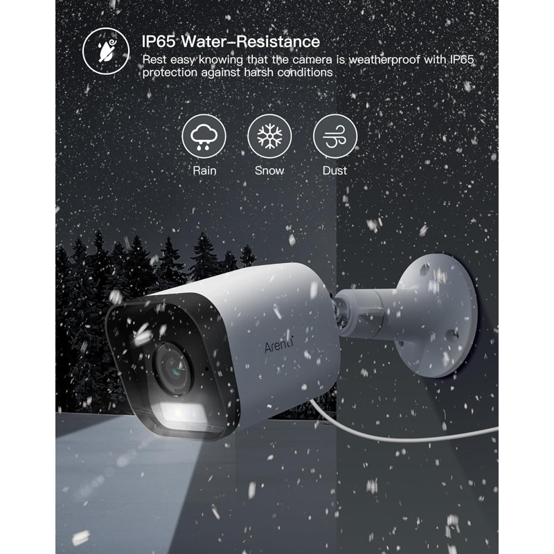 Arenti 4MP White Wireless Outdoor Security Camera with Night Vision