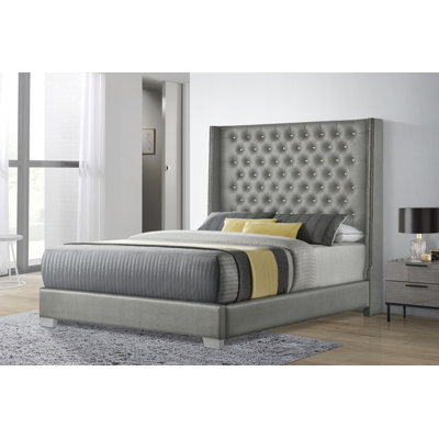 Paoquin Vegan Leather Wingback Bed