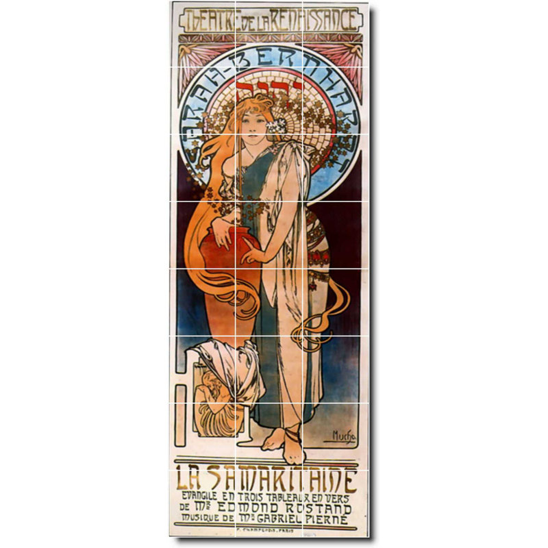 Carreau de céramique décorative 18 po x 48 po 6 po x 6 po, Affiche d'art 06586