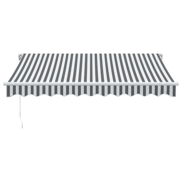 Manual Retractable Awning With LED Anthracite&White