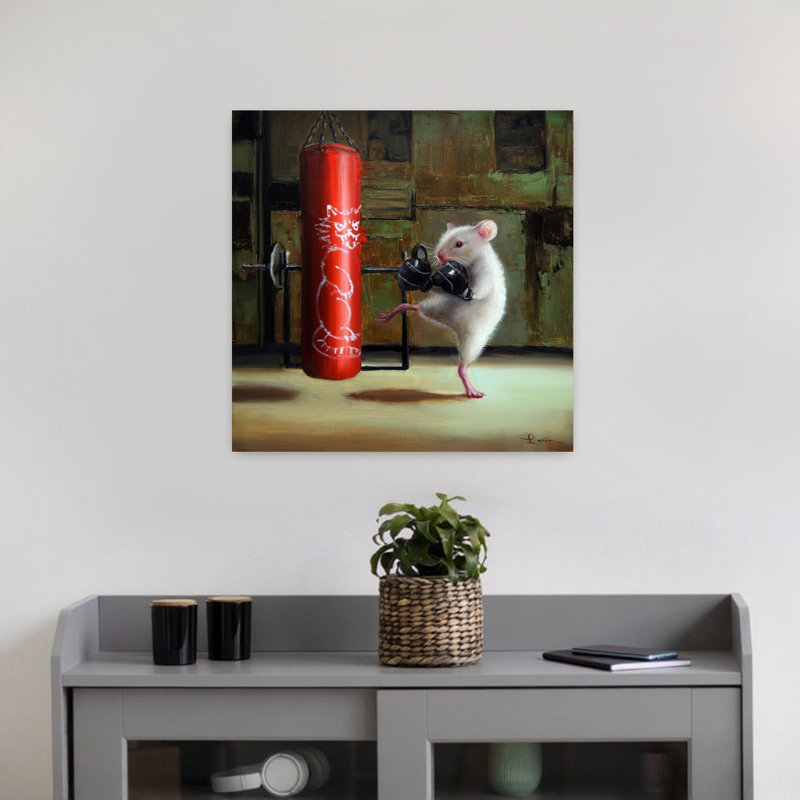 Gym Rat, art urbain contemporain, H 18 po x l 18 po