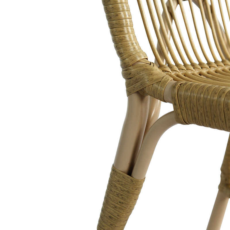 2 chaises d'extérieur - Structure en fer robuste, tissée à la main, supportant 400 lb de poids, assemblée, entretien facile pour le jardin et la piscine, tissage naturel robuste, capacité, patio facile à nettoyer
