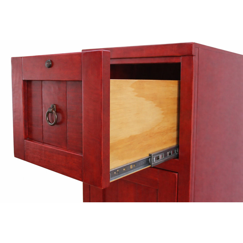 Classeur vertical 4 tiroirs Raina, Rouge rustique