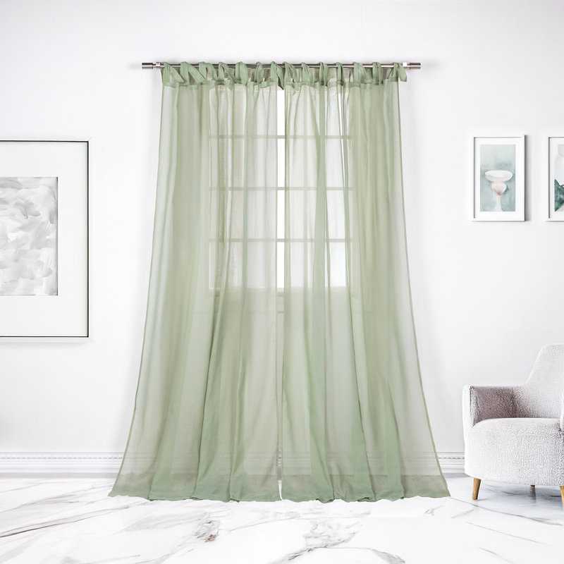 Elyse Sheer Curtain Panel Pair, Reseda, 52" W x 96" L
