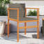  Chaise de jardin en rotin PE gris, bois d'acacia massif, acier thermolaqué-952553597