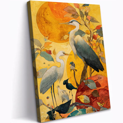Bhuri, décor d'oiseau côtier, impressions de peinture héron blanc, images d'animaux sauvages de la nature pour le salon, chambre, bureau, embellissement mural, 12 x 16 pouces