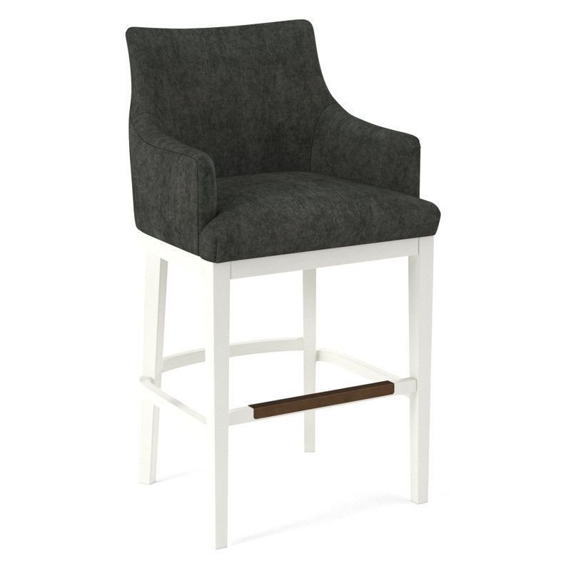 Upholstered Stool, Evolution Pumice, White
