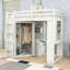 Lit mezzanine simple avec garde-robe intégrée, bureau, tablettes et station de charge-1048043628