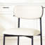 Ensemble de 2 chaises de salle à manger en similicuir beige, chaises de cuisine rembourrées sans dossier avec dossier en grain de bois, chaises de salle à manger modernes avec dossier incurvé et pieds en métal-517375325-517375326