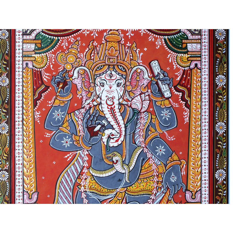 Ganesha debout | Paata, peinture de l'Orissa