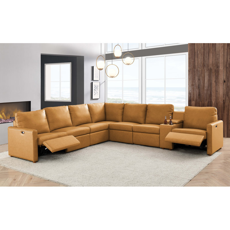 Canapé modulaire inclinable électrique Aspen, Camel
