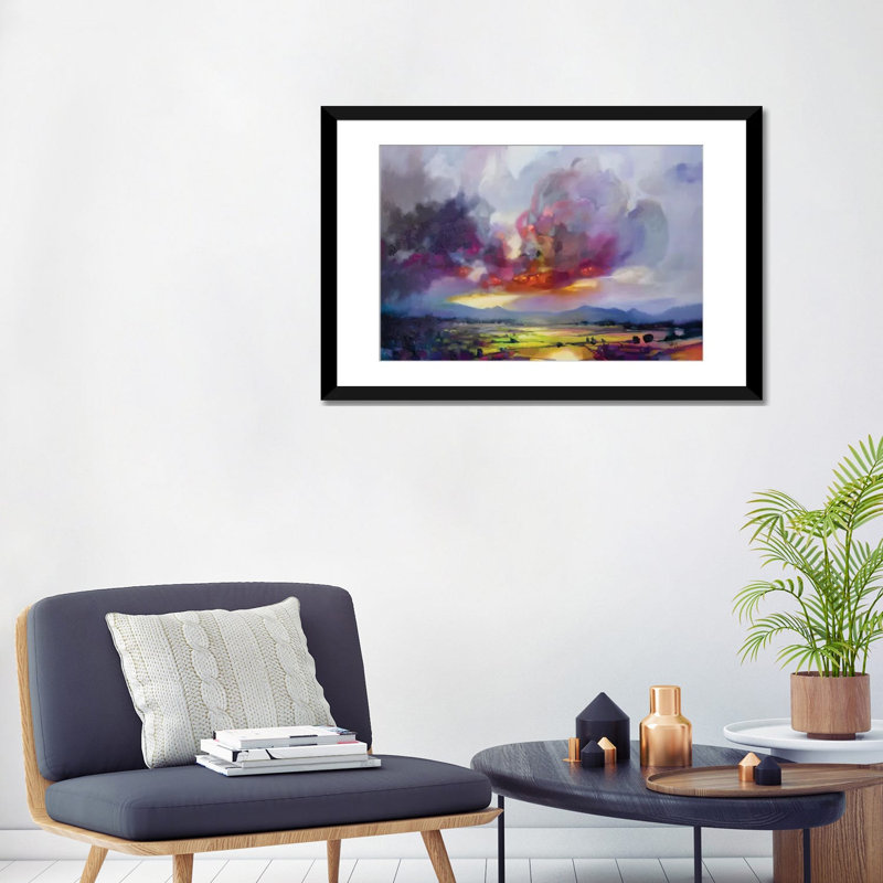 Modern & Contemporary, Black Framed Fine Art Paper, White, 24" H x 32" W x 1" D