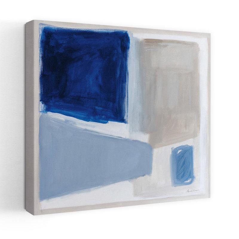 Bleu contemporain avec art abstrait bleu, H 18 po x l 18 po