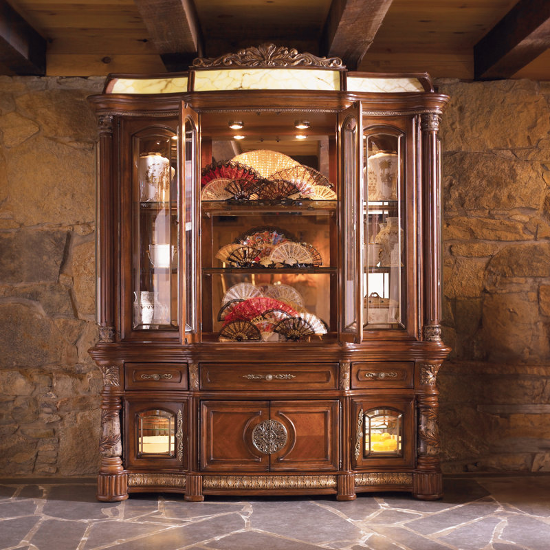 Villa Valencia Lighted China Cabinet, With