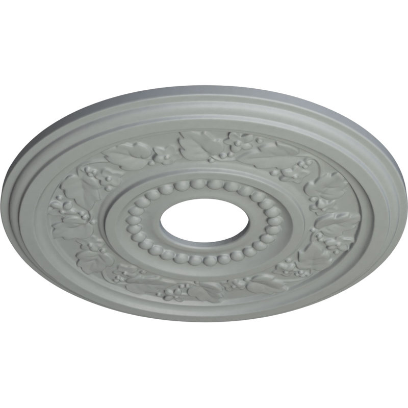 Médaillon de plafond Endurathane Genevieve, DE 16 1/8 po x P 3 1/2 po x P 7/8 po (convient aux auvents jusqu'à 3 1/2 po), apprêté en usine