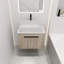 Meuble-lavabo mural moderne en chêne avec lavabo en céramique, porte à fermeture en douceur et grand espace de rangement-1234940248