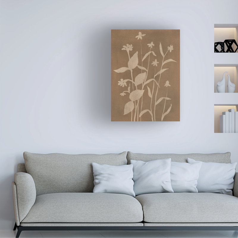 Art mural sur toile tendue - "Marrón Meadow I" de June Erica Vess pour décoration de salon, de chambre à coucher ou de bureau - 14 x 19