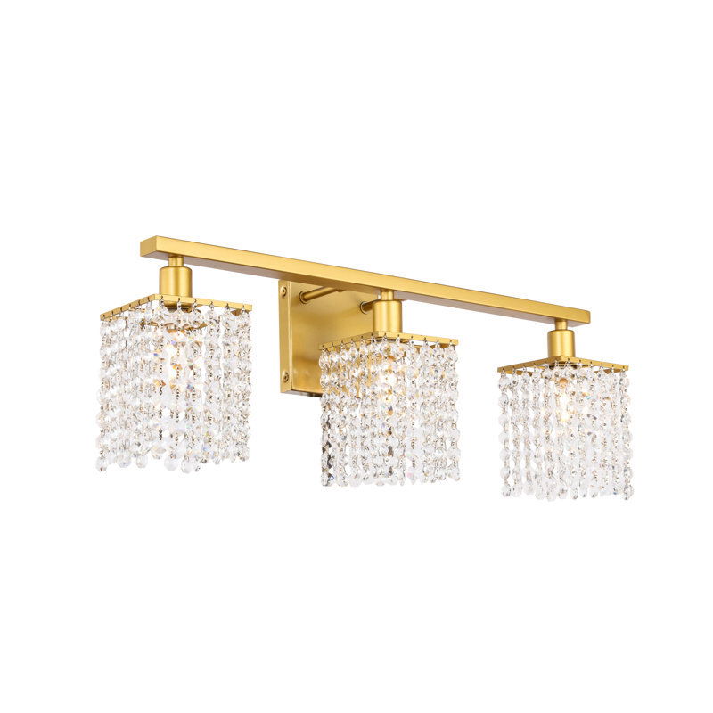 Éclairage pour meuble-lavabo à intensité variable de 3 lumières Presler, H 8,4 po x l 24 po x P 24 po, Laiton, 3 lumières
