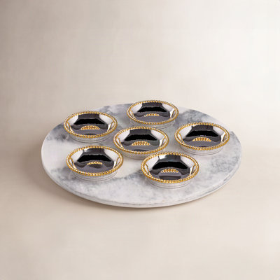 Roseland Seder Plate with Marble Slate