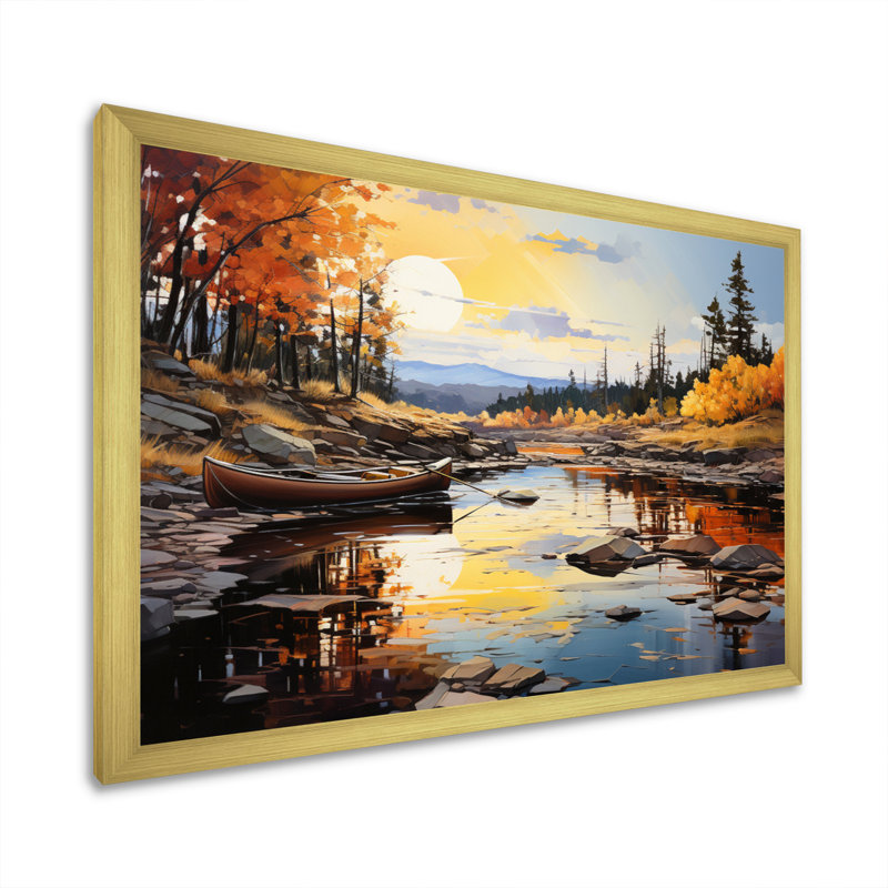 " Canada River Rhapsody IV ", 24" H x 32" W x 1" D, Gold Picture Framed