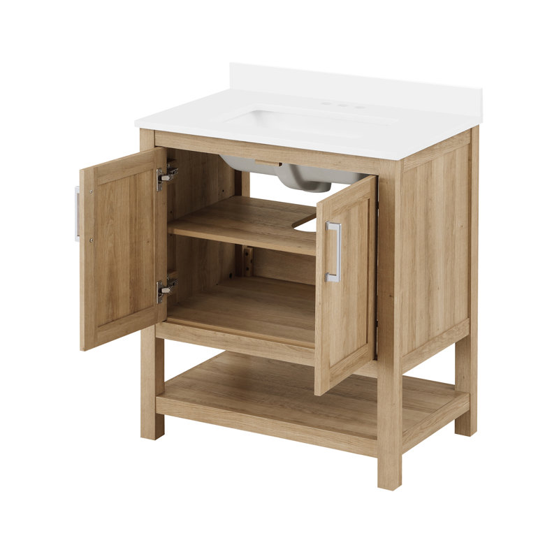 Ensemble de meuble-lavabo simple 30 po Sharol, Chêne