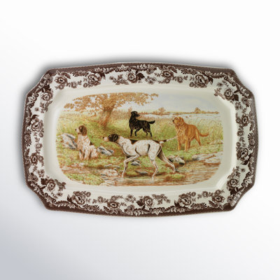 Spode Woodland Dogs Rectangular Platter