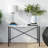 Rectangular Console Table With Faux Marble Top And Blackened Bronze Metal Frame