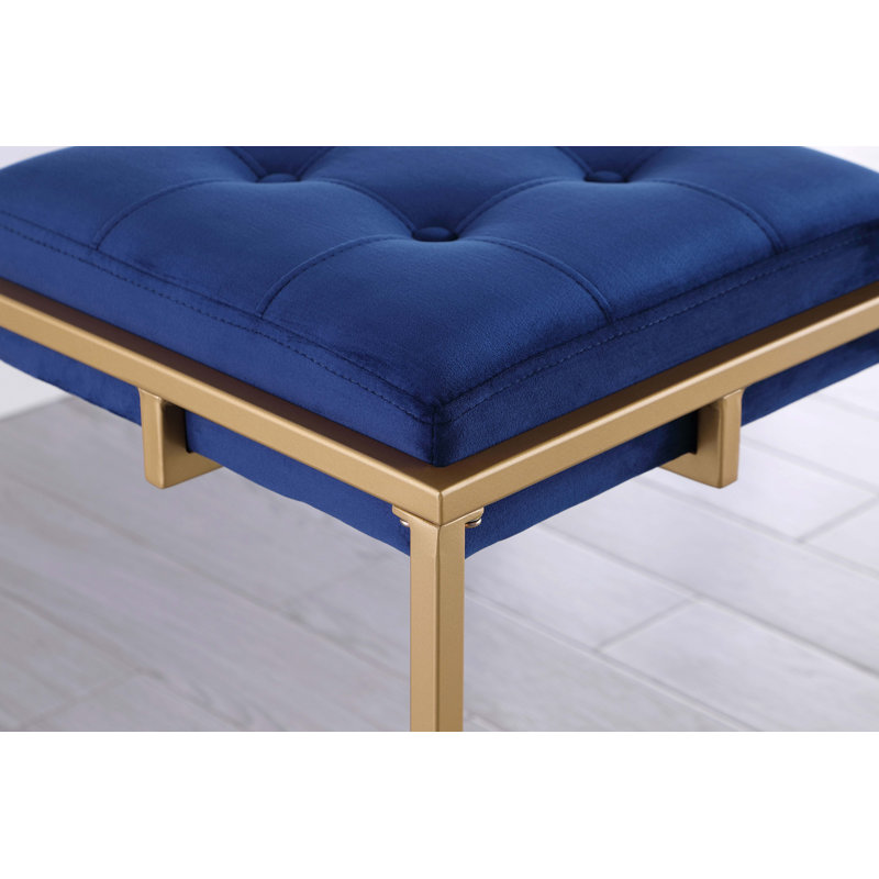 Tabouret de bar et de comptoir Simmerman, Velours bleu marine, Tabouret de comptoir (siège d'une hauteur de 26 p