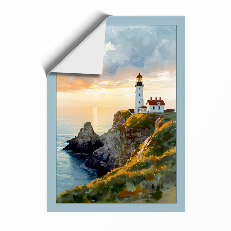 Lighthouse At Dawn Coastal - Print, Unframed, A2 - 59.4 x 42.0 cm