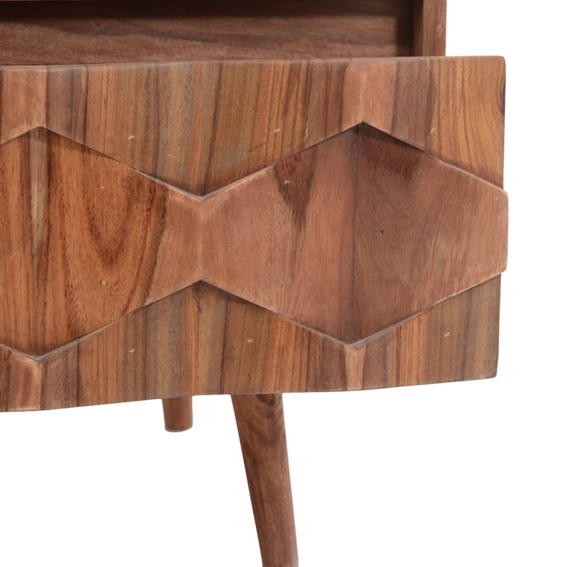 1 - Drawer Solid Wood Nightstand, Brown