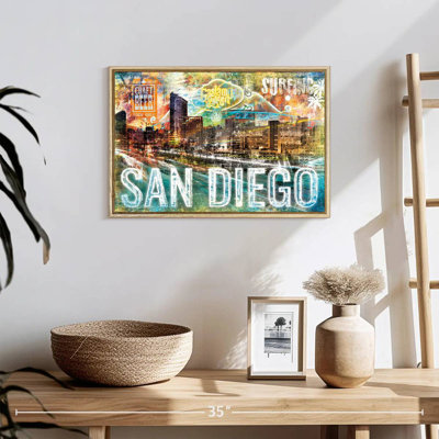 San Diego City Landmarks Grunge