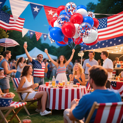 30pcs Multicolour Balloons Set Independence Day Balloons Decoration Holiday Party Supplies