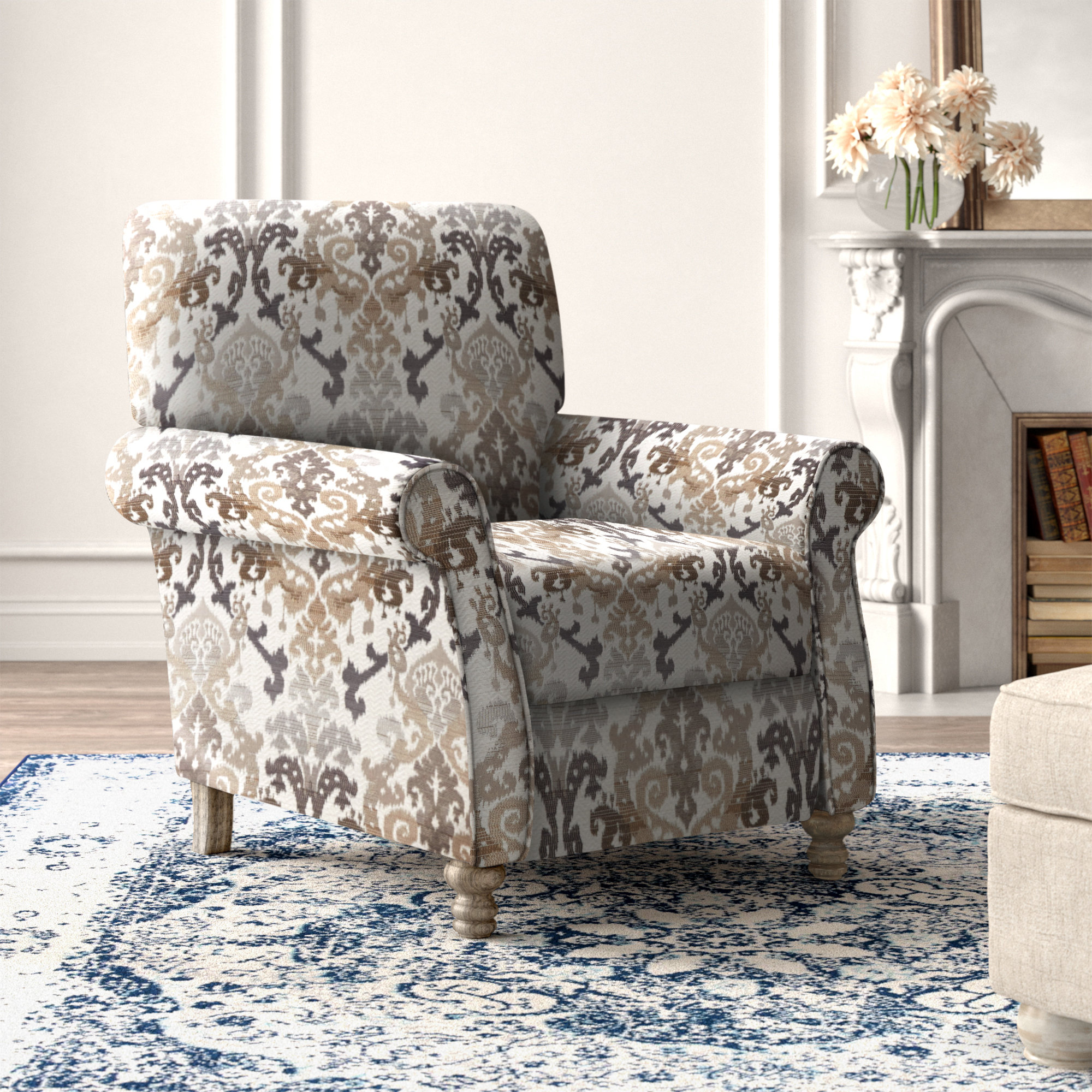 Keilani 36.5 Wide Swivel Barrel Chair Kelly Clarkson Home Body Fabric: Mineral Blue Floral Performance