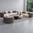 Four-Piece Set Grey Sofa Modern Waiting Room Sets  Reception Set