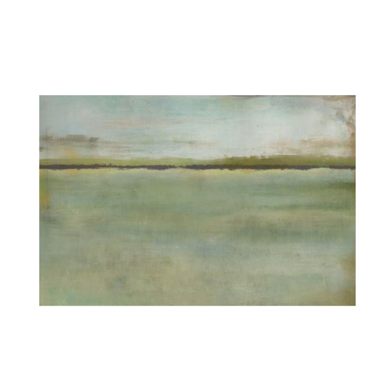 «Green Field» par Guseul Park - impression, H 40 po x l 60 po, Couche de verre