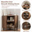 Armoire de coin cannelée, armoire de plancher, 21,49 po x 21,49 po x 29,72 po, panneau de fibres à densité moyenne, 1 pièce, armoires, noyer