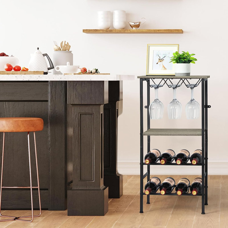 Fredricka 12 bouteilles en brun rustique / noir, gris