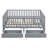  Wood Daybed with Fence Guardrails, 2 Storage Drawers, Convertible Floor Bed, and Shelving for Multi-Functional Use-428891072