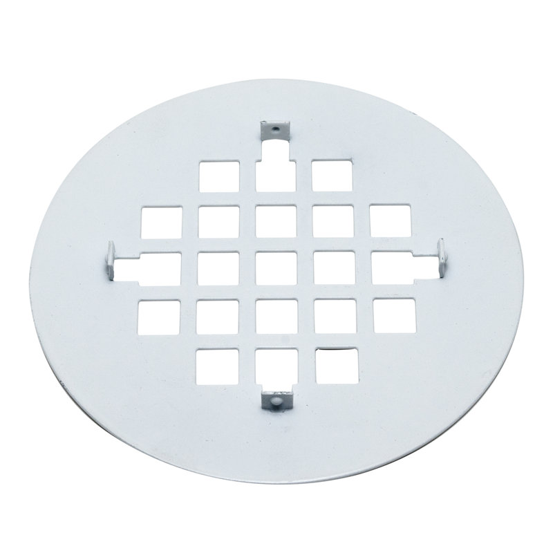 Universal 4-1/4 in. Snap-Tite Round Shower Strainer, White