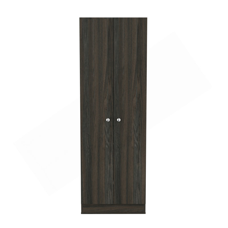 Grande armoire de rangement rectangulaire 2 portes espresso carbone et wengé, Wengé