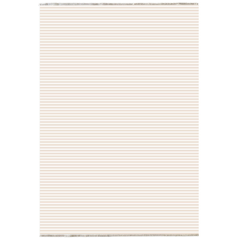 Pastel Lacasa Beige Striped Cotton Chenille Area Rug, Runner 3'4" x 8'3"