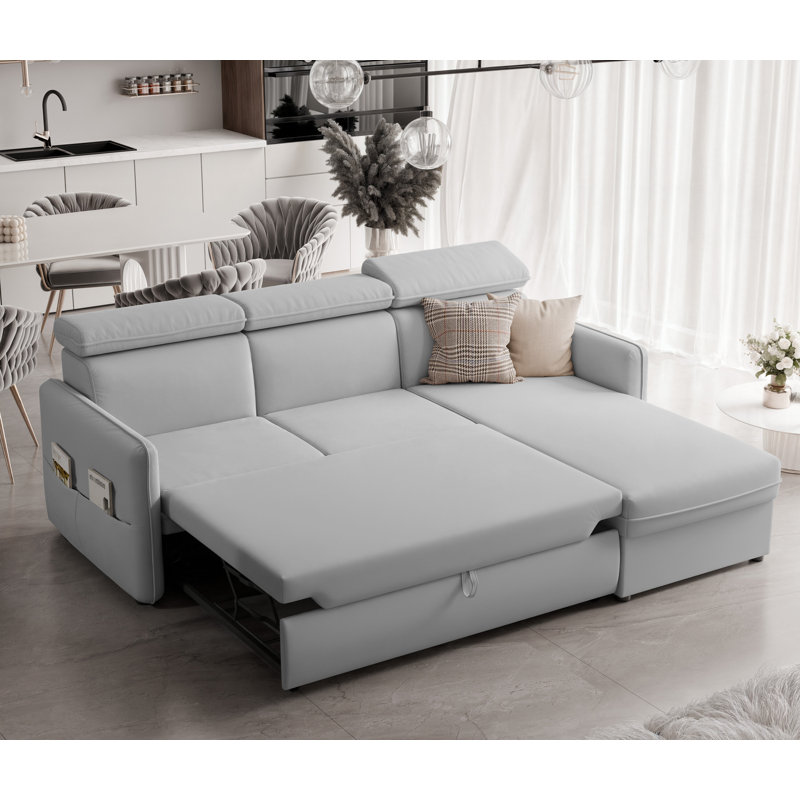 3 Seater Sofa Bed, Light Grey