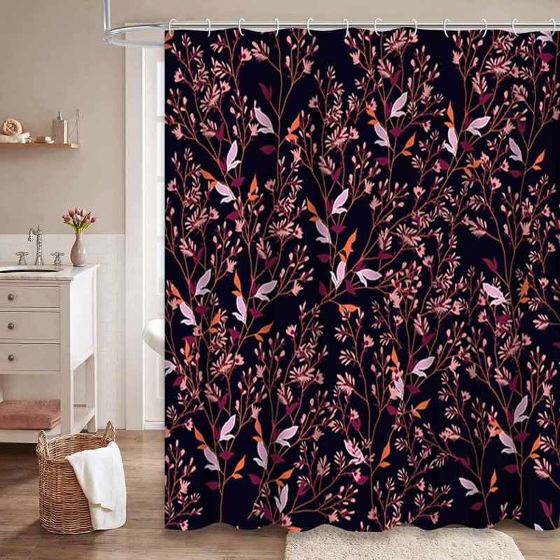 Magnifique rideau de douche artistique avec 12 crochets, L 72 po x l 84 po