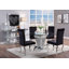 Chaise d'appoint rembourrée Fabiola en acier inoxydable et noir (ensemble de 2)