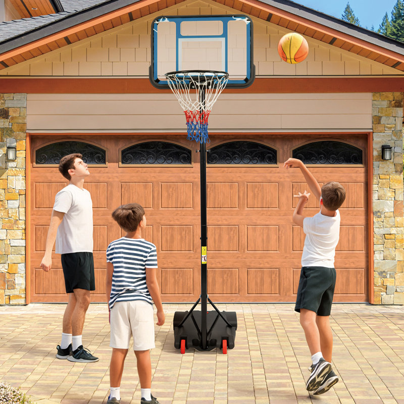 Système de cerceau de basketball réglable, jeu portable avec roues