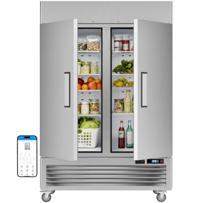 Réfrigérateurs commerciaux en acier inoxydable de 54,4 po W de VEECOOL - 49 pi³
