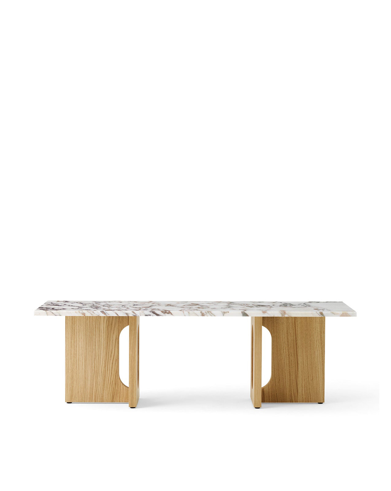 Androgyne Stone Coffee Table, Calacatta Viola, Natural Oak