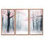 «Seasonal Forest Wall Art, Winter Spring Woods Canvas - Transition Forest Entre Winter And Spring», ensemble de 3 toiles encadrées-2095779720-2095779716